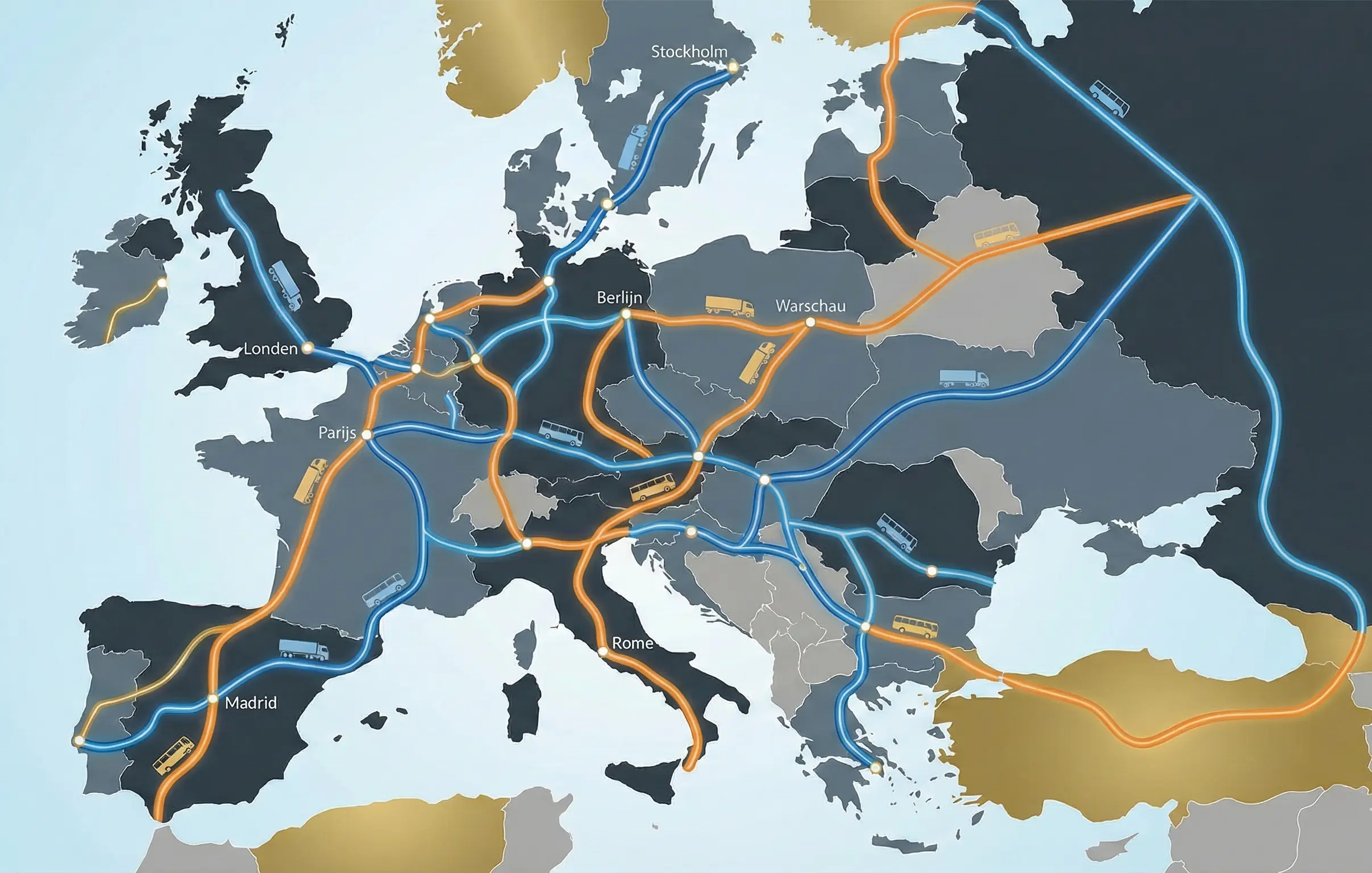 Europees wegennet Ceylin Trucks